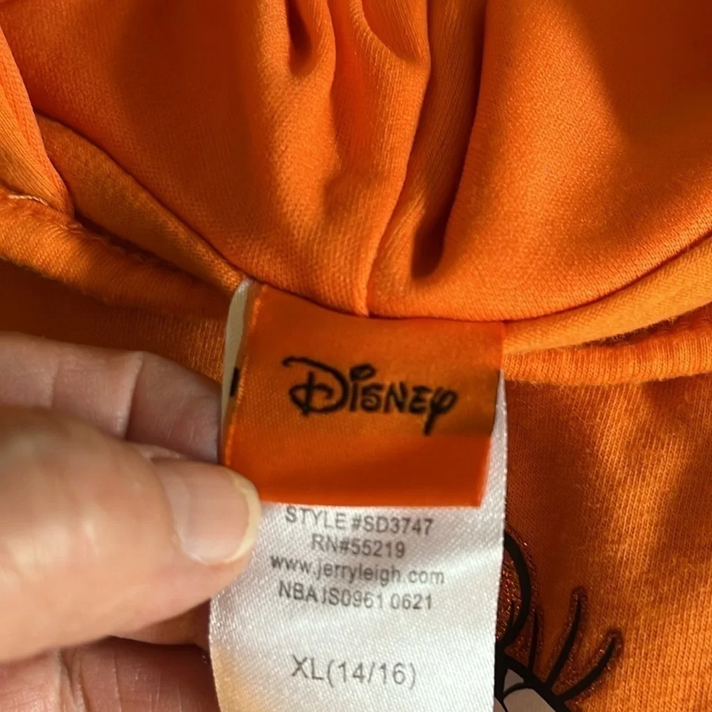 Disney child’s Minnie Mouse Halloween dress with hood with mouse ears. Size XL